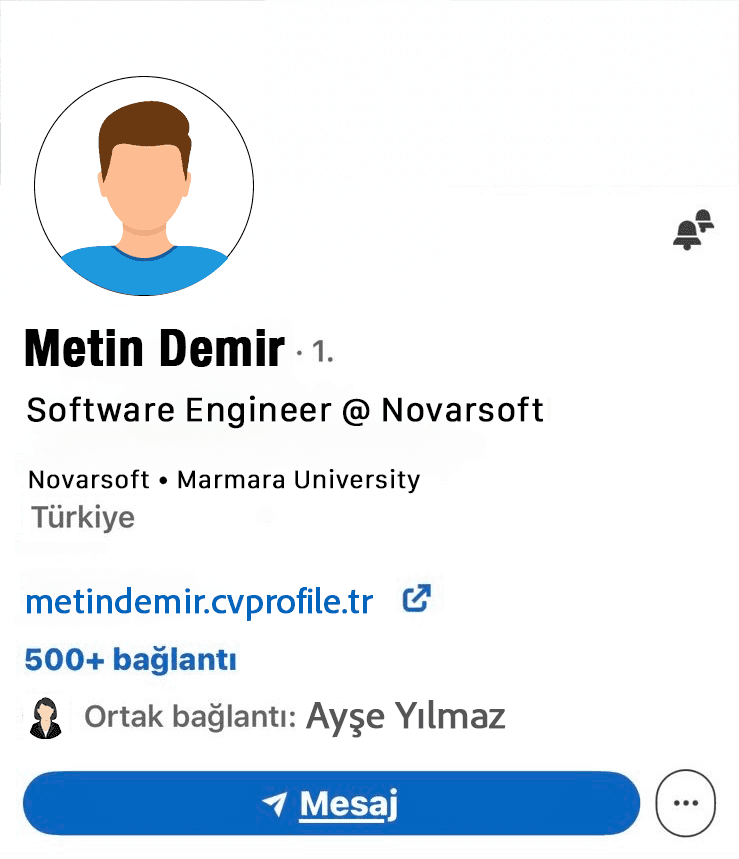 LinkedIn profile section showing a CV link